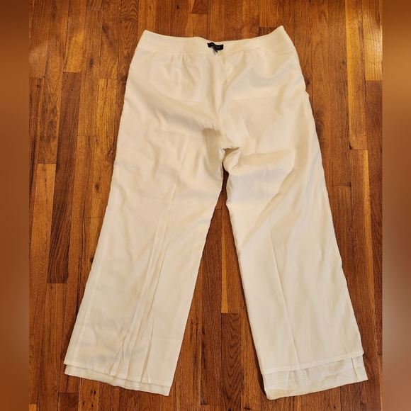 Talbots White Linen Sailor Trousers Fully Lined Wide Leg Size 16 Pristine Cond - Picture 9 of 11